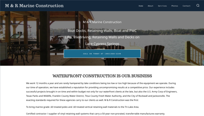 M &R Construction web development